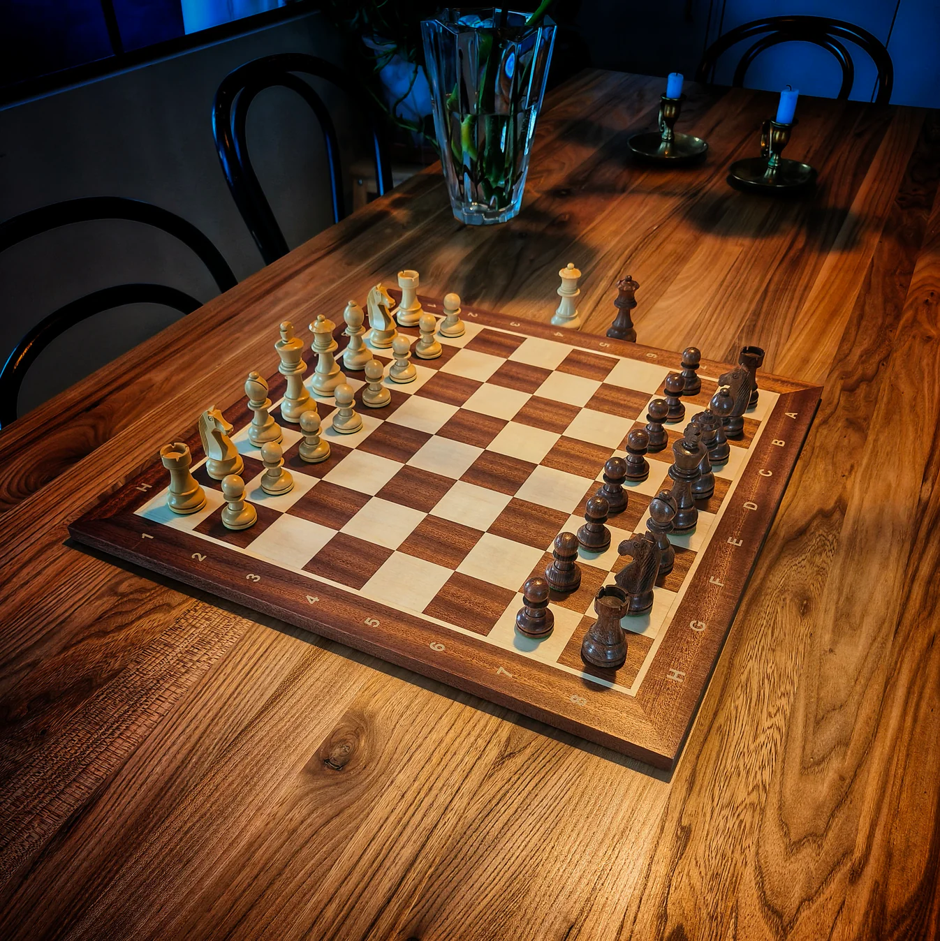 Chess Board MAHOGANY & Chess Pieces GERMAN STAUNTON Chess Board MAHOGANY & Chess Pieces GERMAN STAUNTON