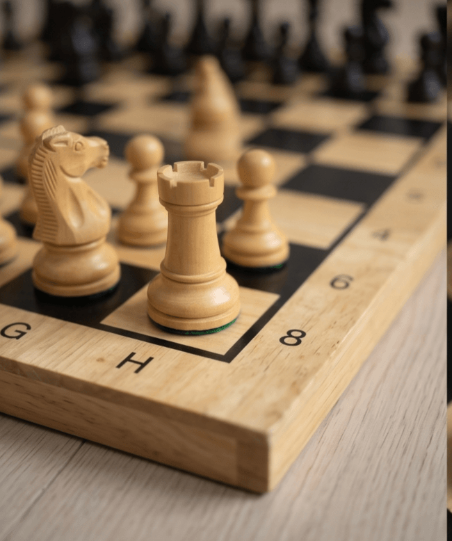 Juego de tablero de ajedrez de madera clásico Acabado en madera natural Piezas de juego tradicionales