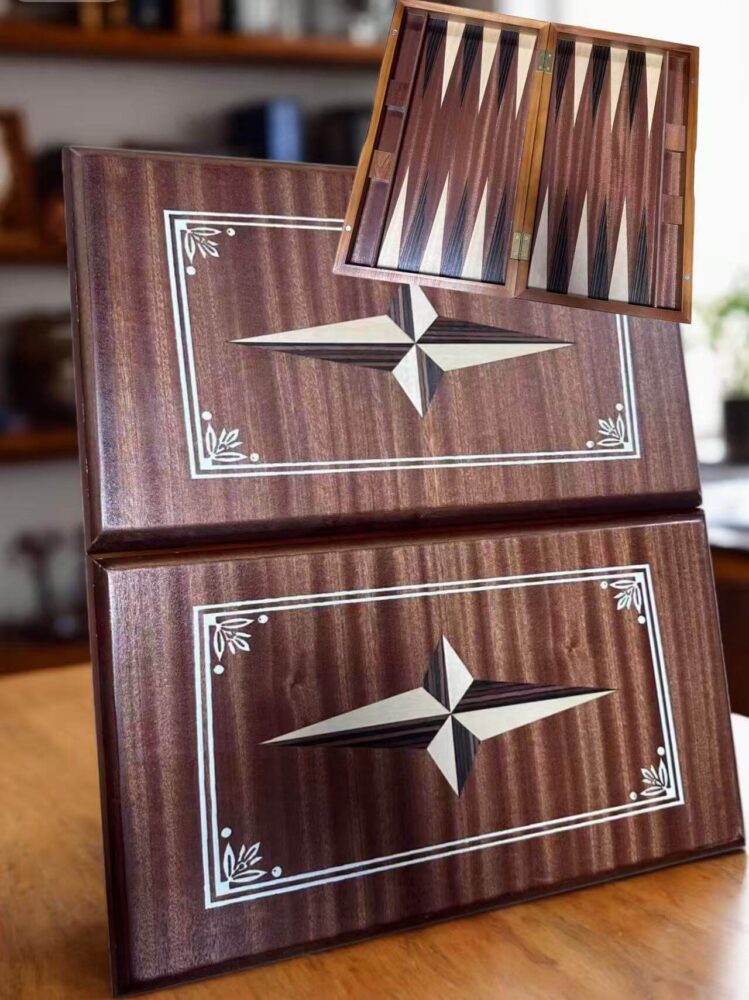 Juego de Ajedrez Tablero de Backgammon de Madera Plegable Personalizado