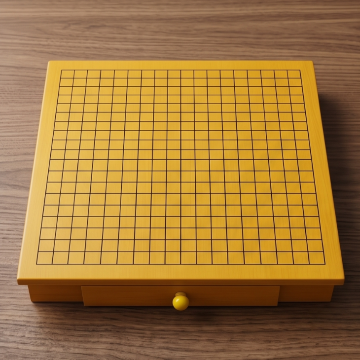 Premium Yellow Wooden Gomoku Set | Classic 5 in a Row Board Game with Drawers