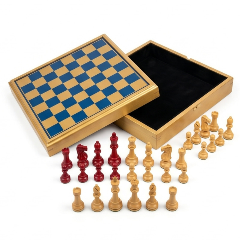 Lift-top wooden chess box wholesale